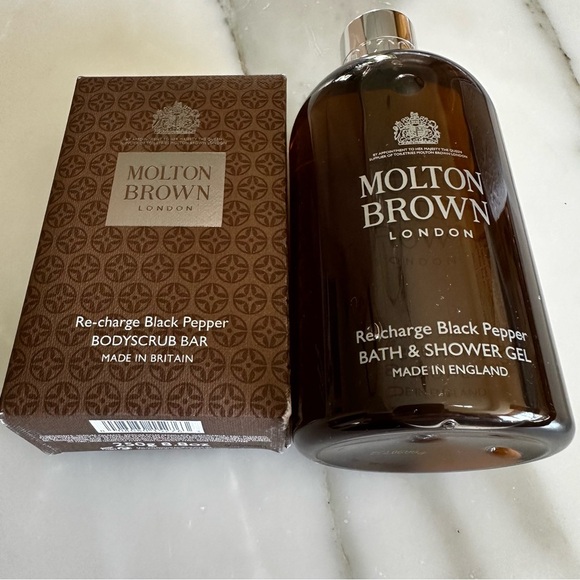 Molton Brown London Recharge Black Pepper Body Scrub Bar Bath Shower Gel England - Picture 10 of 10